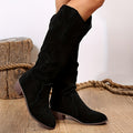 Women’s Vintage Knee-High Cowboy Boots – Stylish Western Design