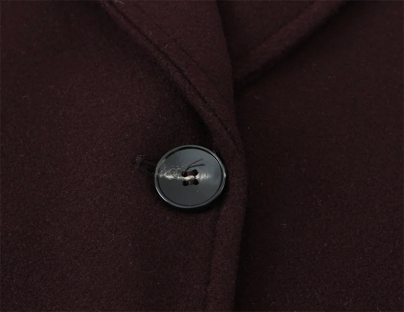 Women's Coat New Style for Autumn 2025 Solid Color Long Sleeve Soft Jacket with Shoulder Pads Simple Cid-length casual