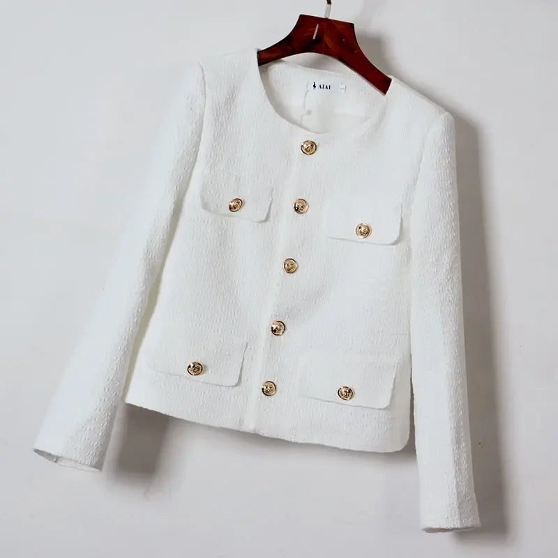 Coat Women Winter Jacket New Autumn and Winter Korean Women's Single-breasted High-quality Chic Tweed Retro Top Coat Women 2024