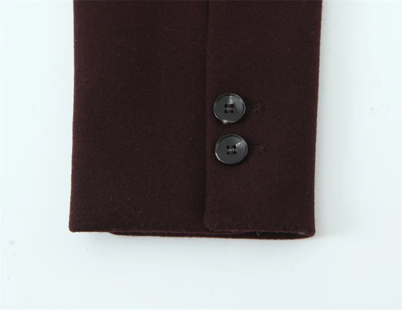 Women's Coat New Style for Autumn 2025 Solid Color Long Sleeve Soft Jacket with Shoulder Pads Simple Cid-length casual